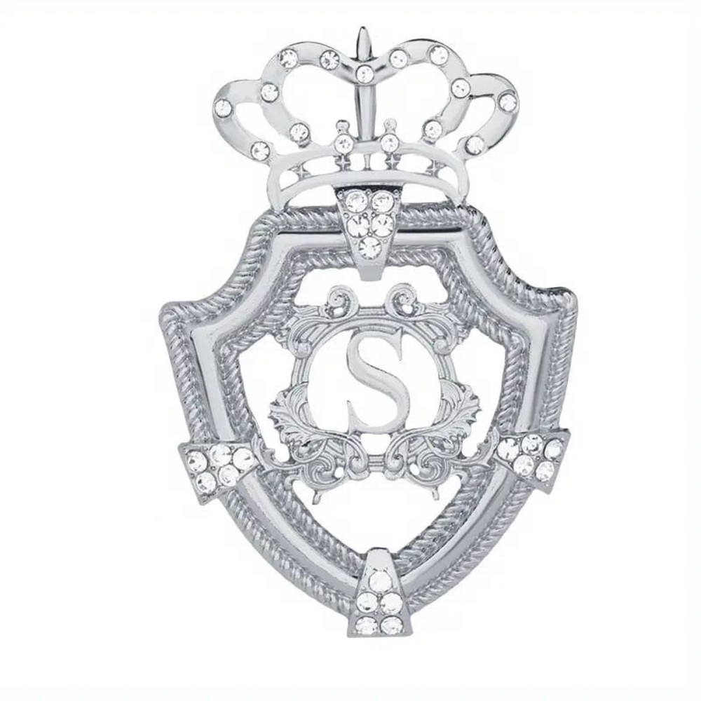 S Inscribed Crown Brooch - Picture 4 of 8